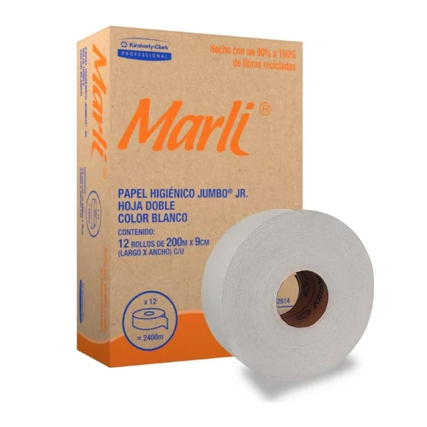 PAPEL HIGIENICO JUMBO MARLI JR 200 M 12  PZ