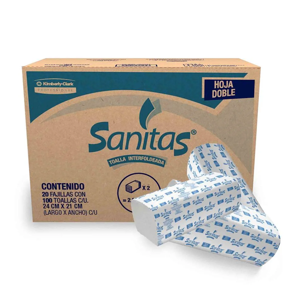 TOALLA INTERDOBLADA SANITAS C/20 PAQ