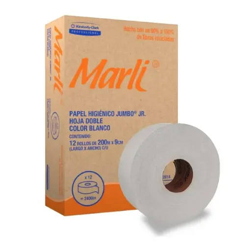 PAPEL HIGIENICO JUMBO MARLI JR 200 M 12  PZ